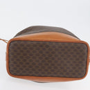 CELINE Macadam Canvas Purse Shoulder Bag PVC Leather Brown Gold Auth YKZ068-5