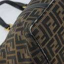 FENDI Zucca Canvas Hand Bag Black Brown gold Auth YKZ069-15