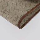 Christian Dior Honeycomb Canvas Chain Shoulder Bag PVC Beige Gold Auth YKZ075A-15