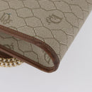 Christian Dior Honeycomb Canvas Chain Shoulder Bag PVC Beige Gold Auth YKZ075A-16