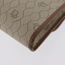 Christian Dior Honeycomb Canvas Chain Shoulder Bag PVC Beige Gold Auth YKZ075A-17