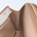 Christian Dior Honeycomb Canvas Chain Shoulder Bag PVC Beige Gold Auth YKZ075A-19