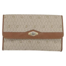 Christian Dior Honeycomb Canvas Chain Shoulder Bag PVC Beige Gold Auth YKZ075A-13