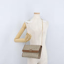 Christian Dior Honeycomb Canvas Chain Shoulder Bag PVC Beige Gold Auth YKZ075A-23