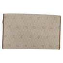 Christian Dior Honeycomb Canvas Chain Shoulder Bag PVC Beige Gold Auth YKZ075A-2