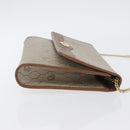 Christian Dior Honeycomb Canvas Chain Shoulder Bag PVC Beige Gold Auth YKZ075A-4