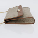 Christian Dior Honeycomb Canvas Chain Shoulder Bag PVC Beige Gold Auth YKZ075A-5