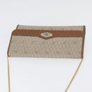 Christian Dior Honeycomb Canvas Chain Shoulder Bag PVC Beige Gold Auth YKZ075A-7