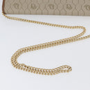 Christian Dior Honeycomb Canvas Chain Shoulder Bag PVC Beige Gold Auth YKZ075A-8