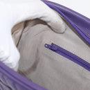 VALENTINO Clutch Bag Leather Purple Gold Auth YKZ076-21