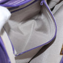 VALENTINO Clutch Bag Leather Purple Gold Auth YKZ076-11