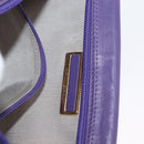VALENTINO Clutch Bag Leather Purple Gold Auth YKZ076-12