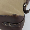 PRADA Shoulder Bag Canvas Beige Silver Auth YKZ082A-9