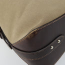 PRADA Shoulder Bag Canvas Beige Silver Auth YKZ082A-14