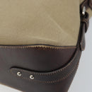 PRADA Shoulder Bag Canvas Beige Silver Auth YKZ082A-15