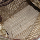 PRADA Shoulder Bag Canvas Beige Silver Auth YKZ082A-11