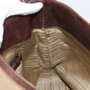 PRADA Shoulder Bag Canvas Beige Silver Auth YKZ082A-18