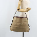PRADA Shoulder Bag Canvas Beige Silver Auth YKZ082A-22