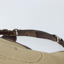 PRADA Shoulder Bag Canvas Beige Silver Auth YKZ082A-8