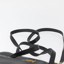 CELINE Circle Hand Bag Leather 2way Black Gold Auth YKZ085-15