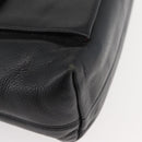 CELINE Circle Hand Bag Leather 2way Black Gold Auth YKZ085-9