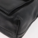 CELINE Circle Hand Bag Leather 2way Black Gold Auth YKZ085-16