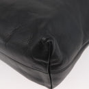 CELINE Circle Hand Bag Leather 2way Black Gold Auth YKZ085-18