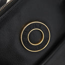 CELINE Circle Hand Bag Leather 2way Black Gold Auth YKZ085-19