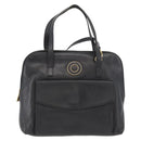 CELINE Circle Hand Bag Leather 2way Black Gold Auth YKZ085-13