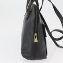 CELINE Circle Hand Bag Leather 2way Black Gold Auth YKZ085-4