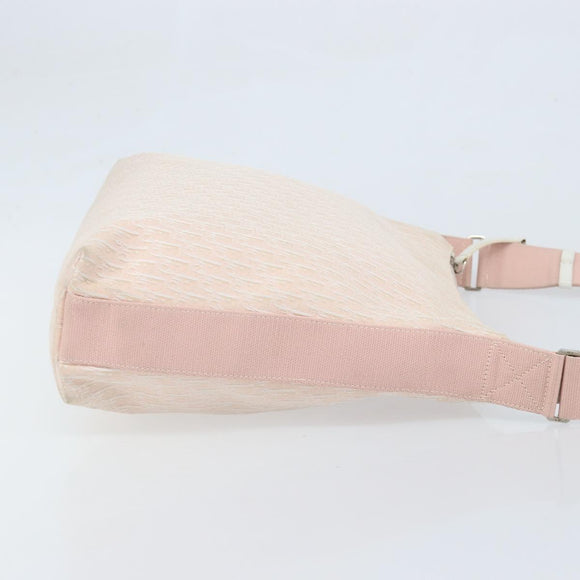 Christian Dior Trotter Canvas Shoulder Bag Pink Silver Auth YKZ088A