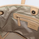 Christian Dior Lady Dior Canage Hand Bag Coated Canvas Beige Gold Auth YKZ089-20