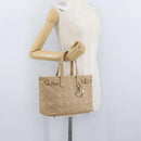 Christian Dior Lady Dior Canage Hand Bag Coated Canvas Beige Gold Auth YKZ089-22