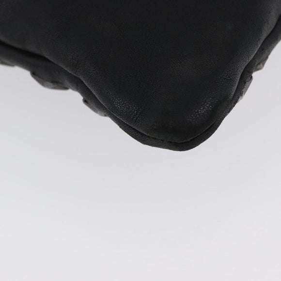 Jimmy Choo Clutch Bag Leather Black Auth YKZ093