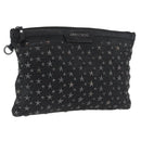 Jimmy Choo Clutch Bag Leather Black Auth YKZ093-1