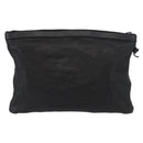 Jimmy Choo Clutch Bag Leather Black Auth YKZ093-2