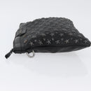 Jimmy Choo Clutch Bag Leather Black Auth YKZ093-4