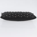 Jimmy Choo Clutch Bag Leather Black Auth YKZ093-6