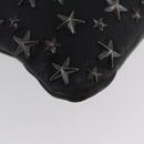 Jimmy Choo Clutch Bag Leather Black Auth YKZ093-7