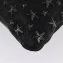 Jimmy Choo Clutch Bag Leather Black Auth YKZ093-14