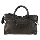 BALENCIAGA The City Hand Bag Leather 2way Brown 115748 Auth YKZ094-13