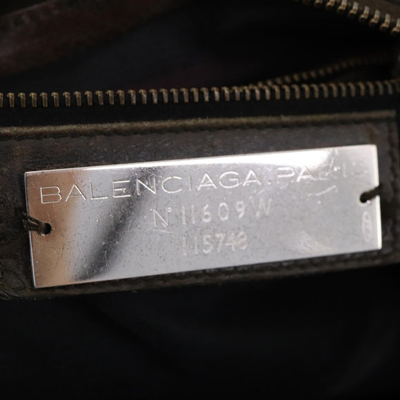 BALENCIAGA The City Hand Bag Leather 2way Brown 115748 Auth YKZ094