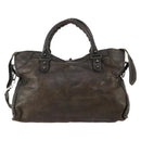 BALENCIAGA The City Hand Bag Leather 2way Brown 115748 Auth YKZ094-2