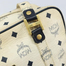 MCM Logogram Vicetos Tote Bag PVC Leather White Gold Auth YKZ095-14
