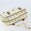 MCM Logogram Vicetos Tote Bag PVC Leather White Gold Auth YKZ095-6