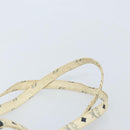 MCM Logogram Vicetos Tote Bag PVC Leather White Gold Auth YKZ095-8