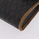 Christian Dior Honeycomb Canvas Chain Shoulder Bag PVC Black Gold Auth YKZ096-14