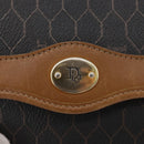 Christian Dior Honeycomb Canvas Chain Shoulder Bag PVC Black Gold Auth YKZ096-17