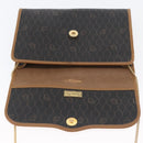 Christian Dior Honeycomb Canvas Chain Shoulder Bag PVC Black Gold Auth YKZ096-10