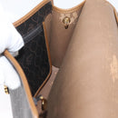 Christian Dior Honeycomb Canvas Chain Shoulder Bag PVC Black Gold Auth YKZ096-20